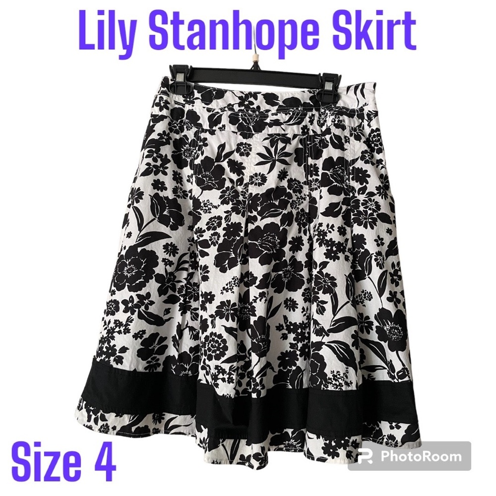 Lily Stanhope Black and White Skirt, Fully Lined, Size 4